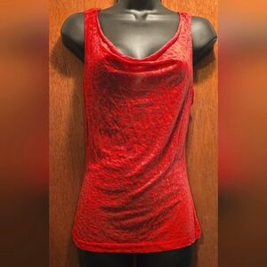 Charlotte Russe red leopard sheer tank top szS